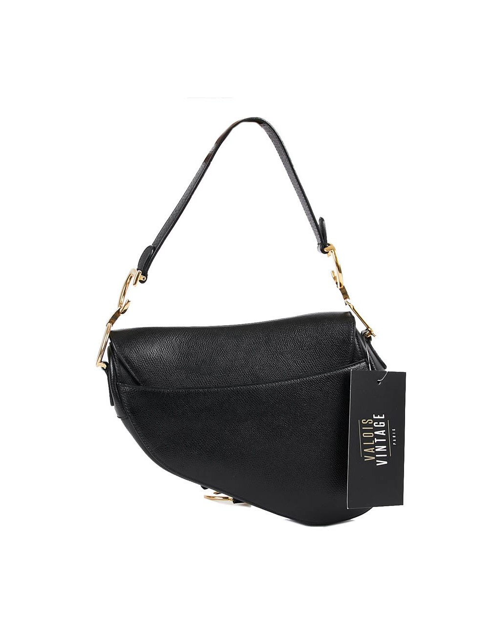 DIOR Saddle Bag in Black Leather