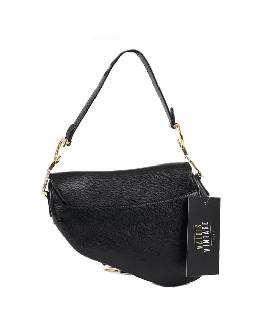 DIOR Saddle Bag in Black Leather