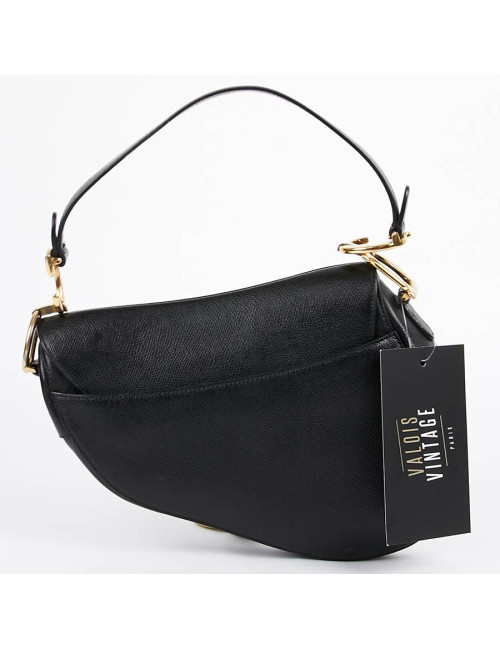 DIOR Saddle Bag in Black Leather
