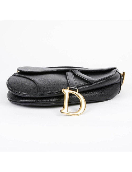 Sac Saddle DIOR en cuir grainé noir