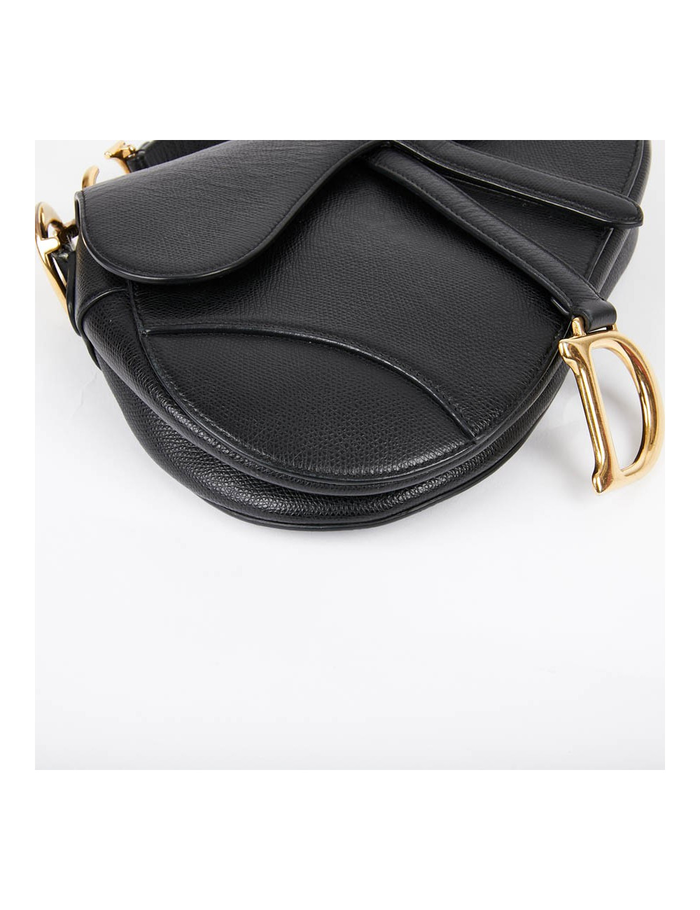 Sac Saddle DIOR en cuir grainé noir