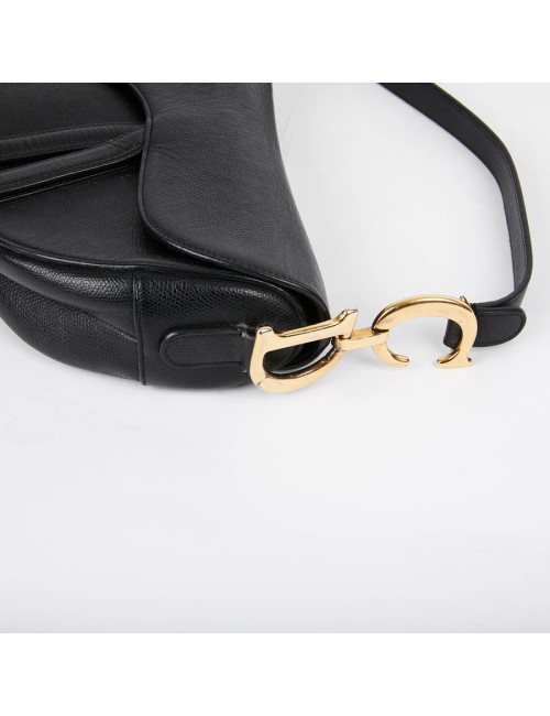 DIOR Saddle Bag in Black Leather