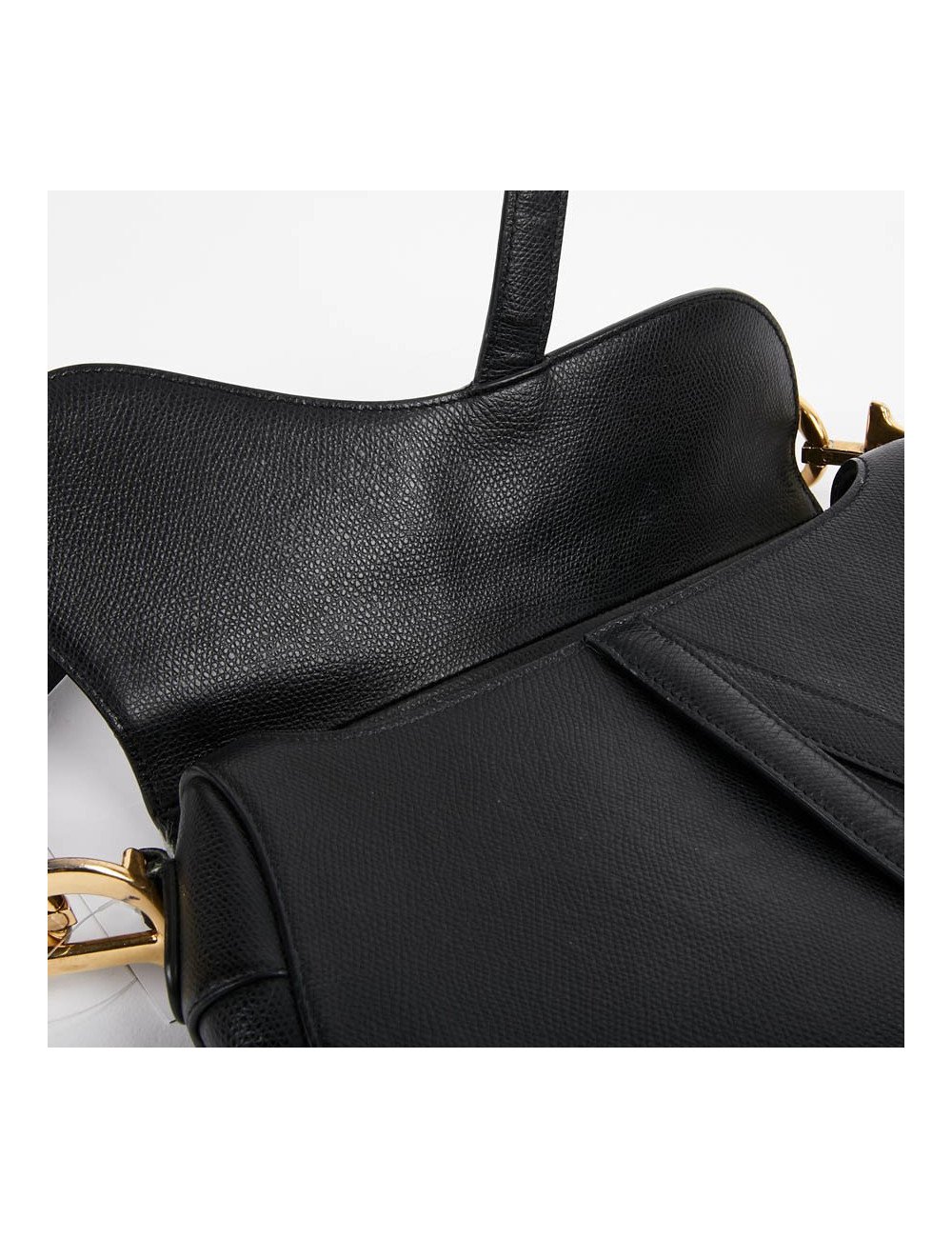 Sac Saddle DIOR en cuir grainé noir