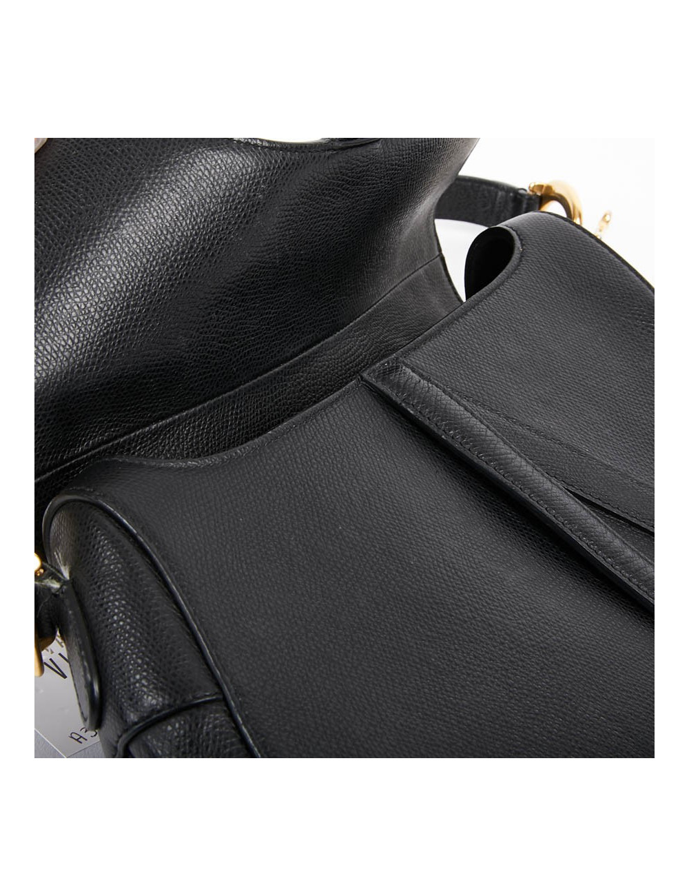 Sac Saddle DIOR en cuir grainé noir