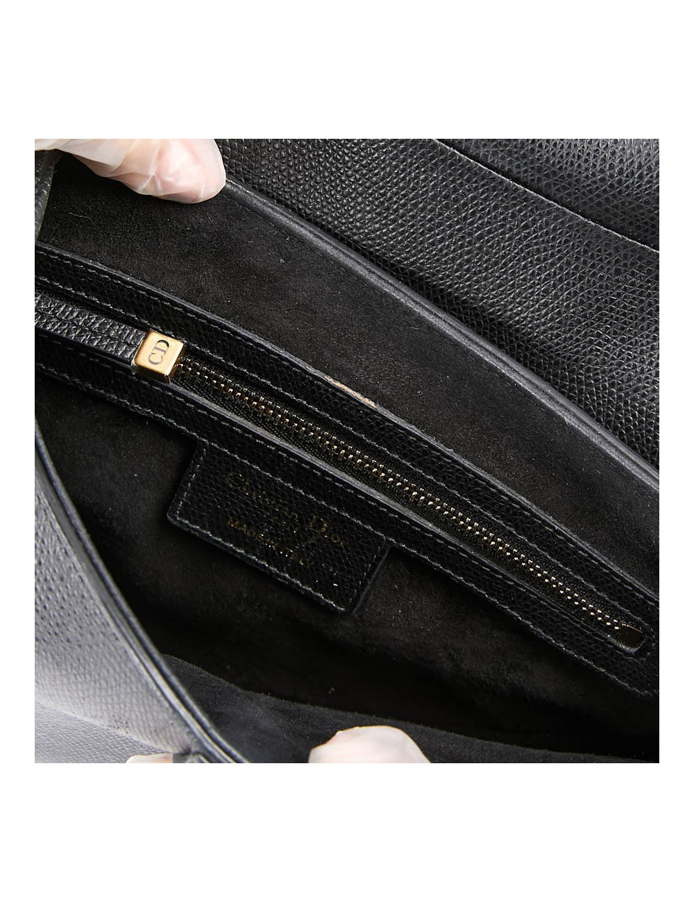 Sac Saddle DIOR en cuir grainé noir