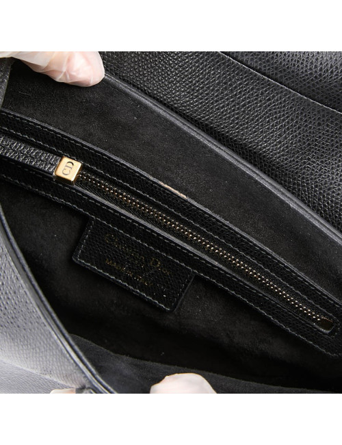 Sac Saddle DIOR en cuir grainé noir