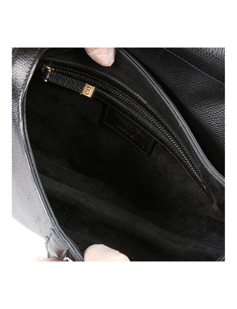 Sac Saddle DIOR en cuir grainé noir