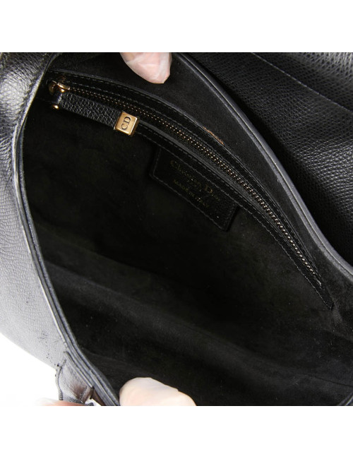 Sac Saddle DIOR en cuir grainé noir