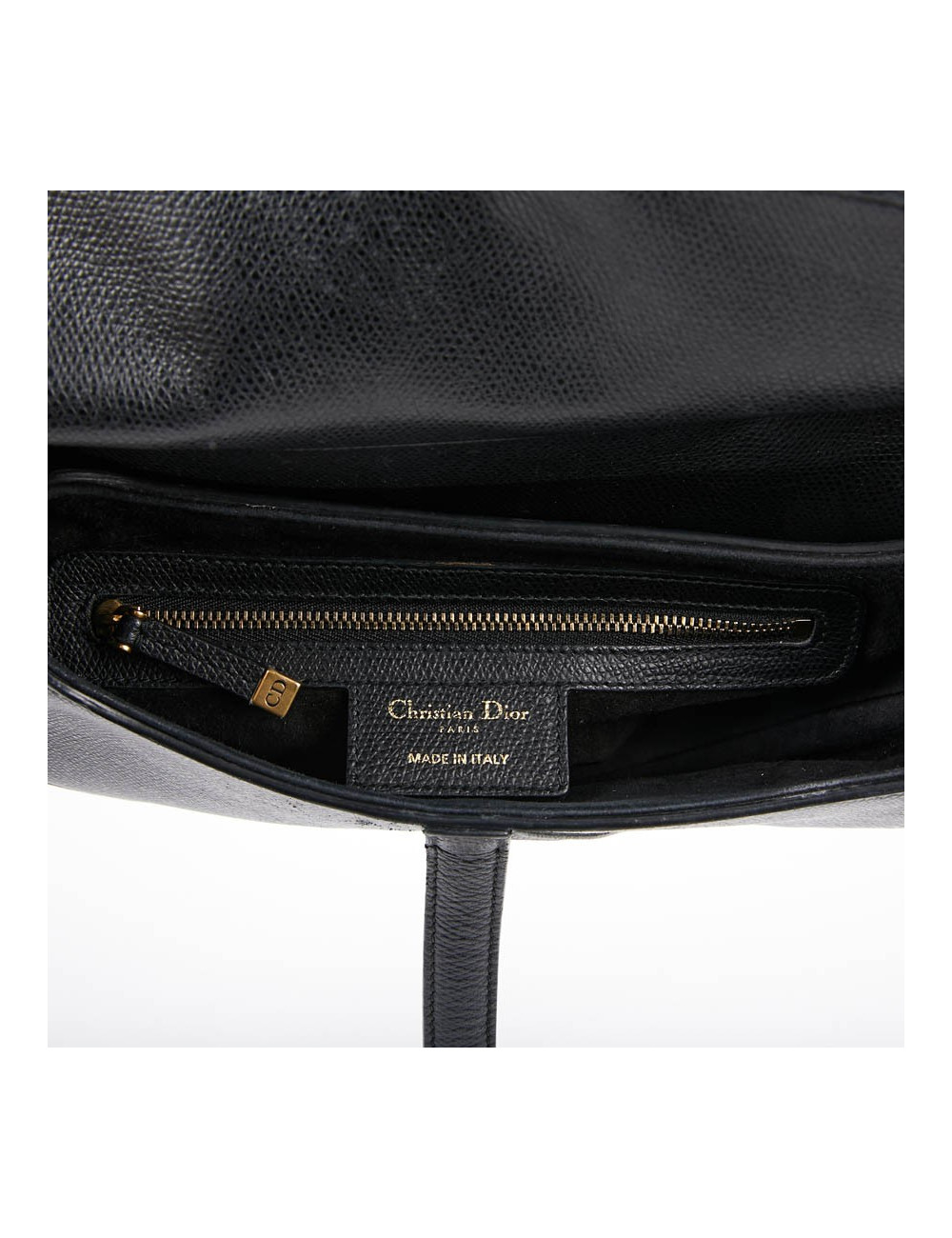 DIOR Saddle Bag in Black Leather