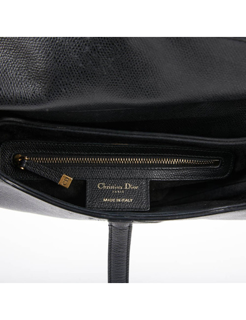 Sac Saddle DIOR en cuir grainé noir