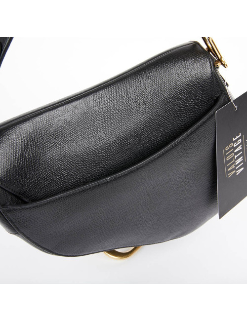 Sac Saddle DIOR en cuir grainé noir