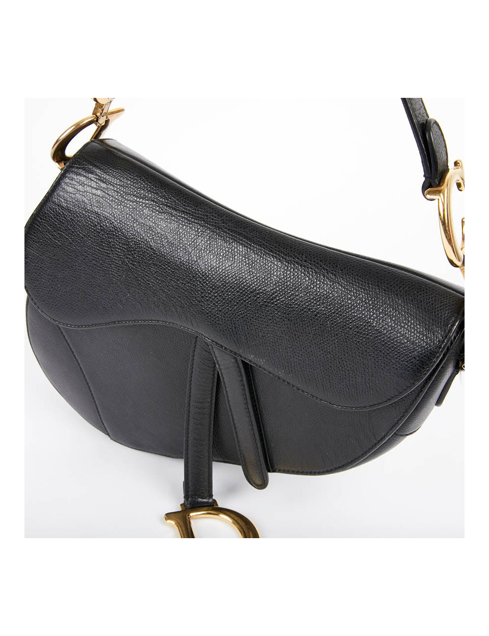 Sac Saddle DIOR en cuir grainé noir