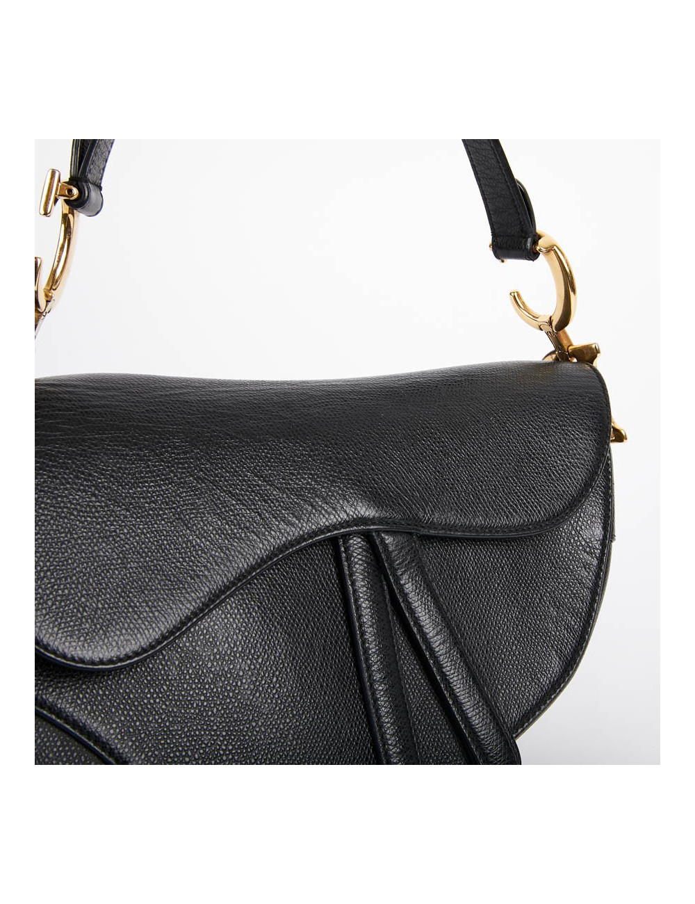 DIOR Saddle Bag in Black Leather