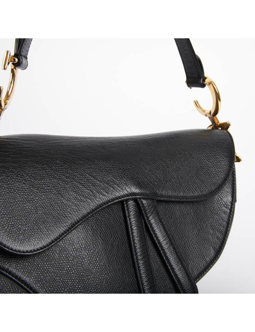 Sac Saddle DIOR en cuir grainé noir