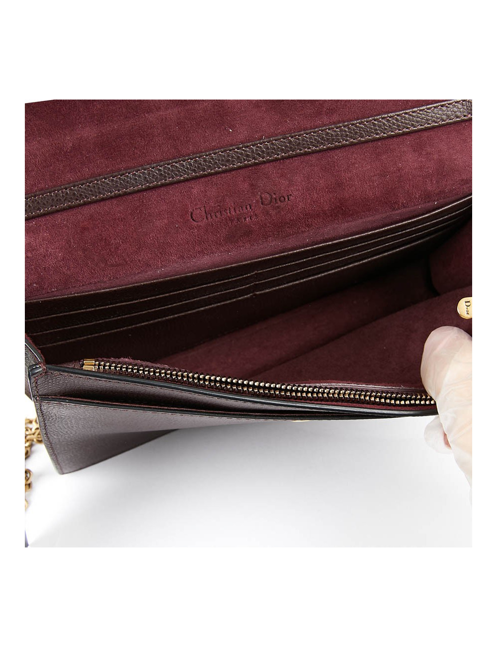 Pochette Saddle DIOR en cuir grainé