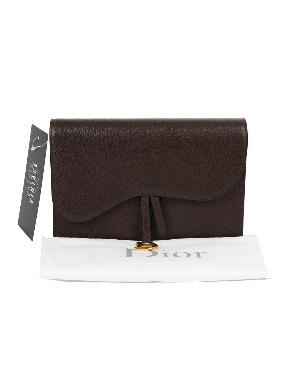 Pochette Saddle DIOR en cuir grainé