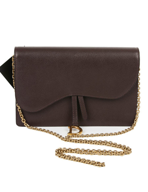 Pochette Saddle DIOR en cuir grainé