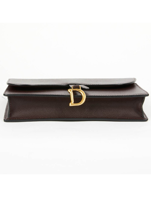 Pochette Saddle DIOR en cuir grainé