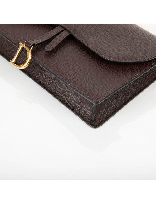 Pochette Saddle DIOR en cuir grainé