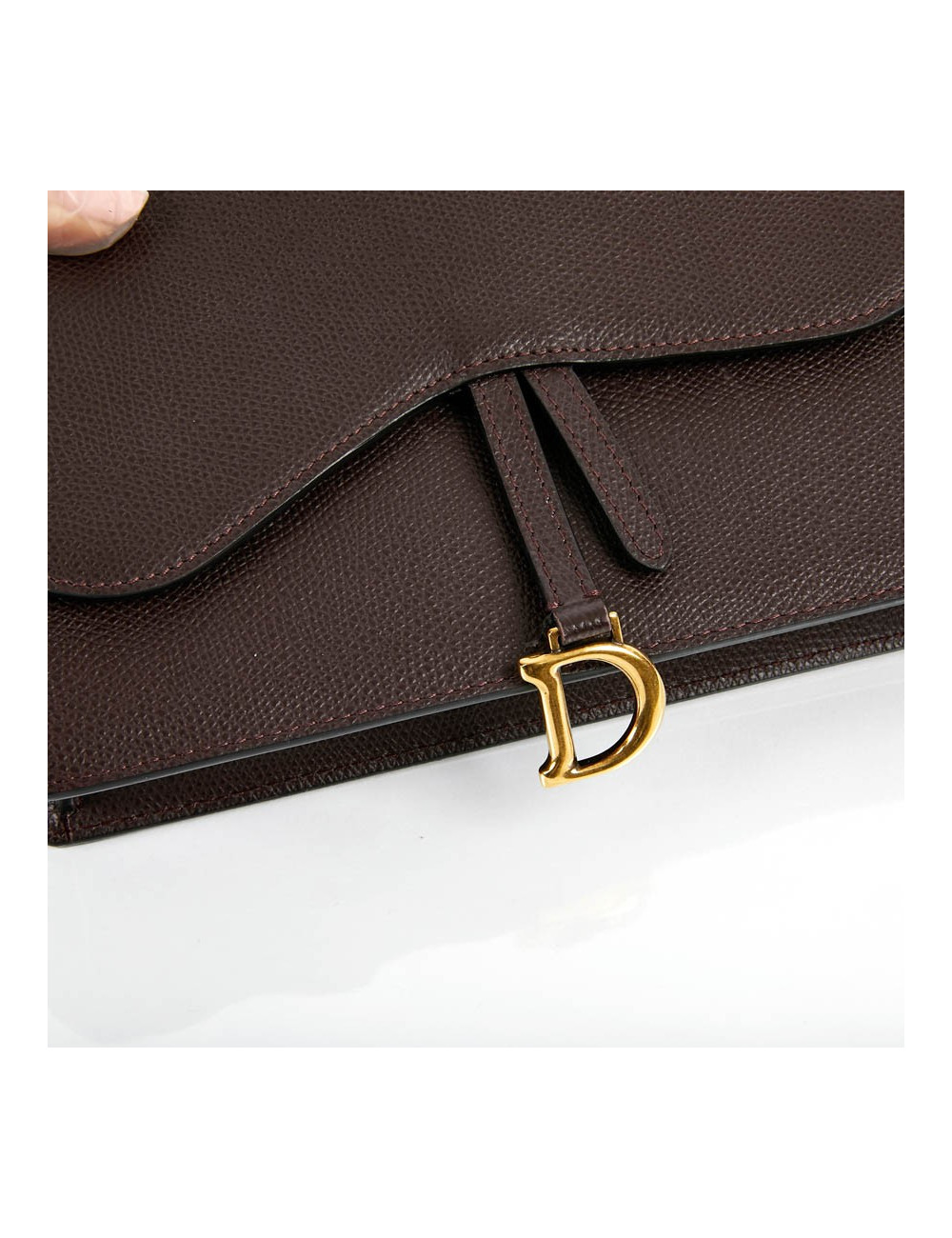 Pochette Saddle DIOR en cuir grainé