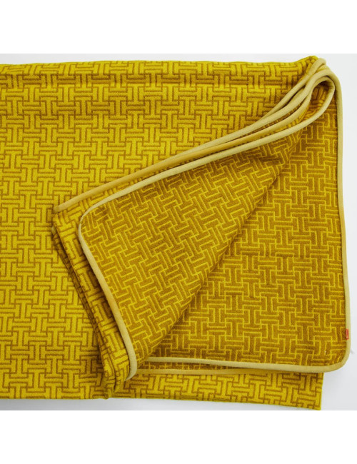 Plaid HERMES jaune jacquard H