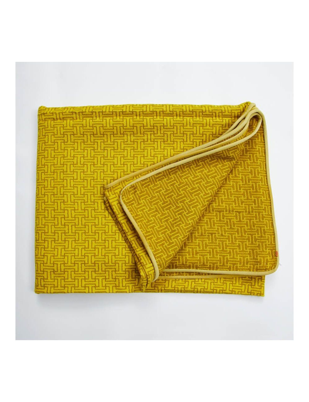 Plaid HERMES jaune jacquard H