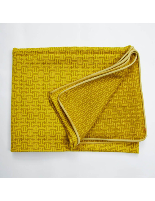 Plaid HERMES jaune jacquard H