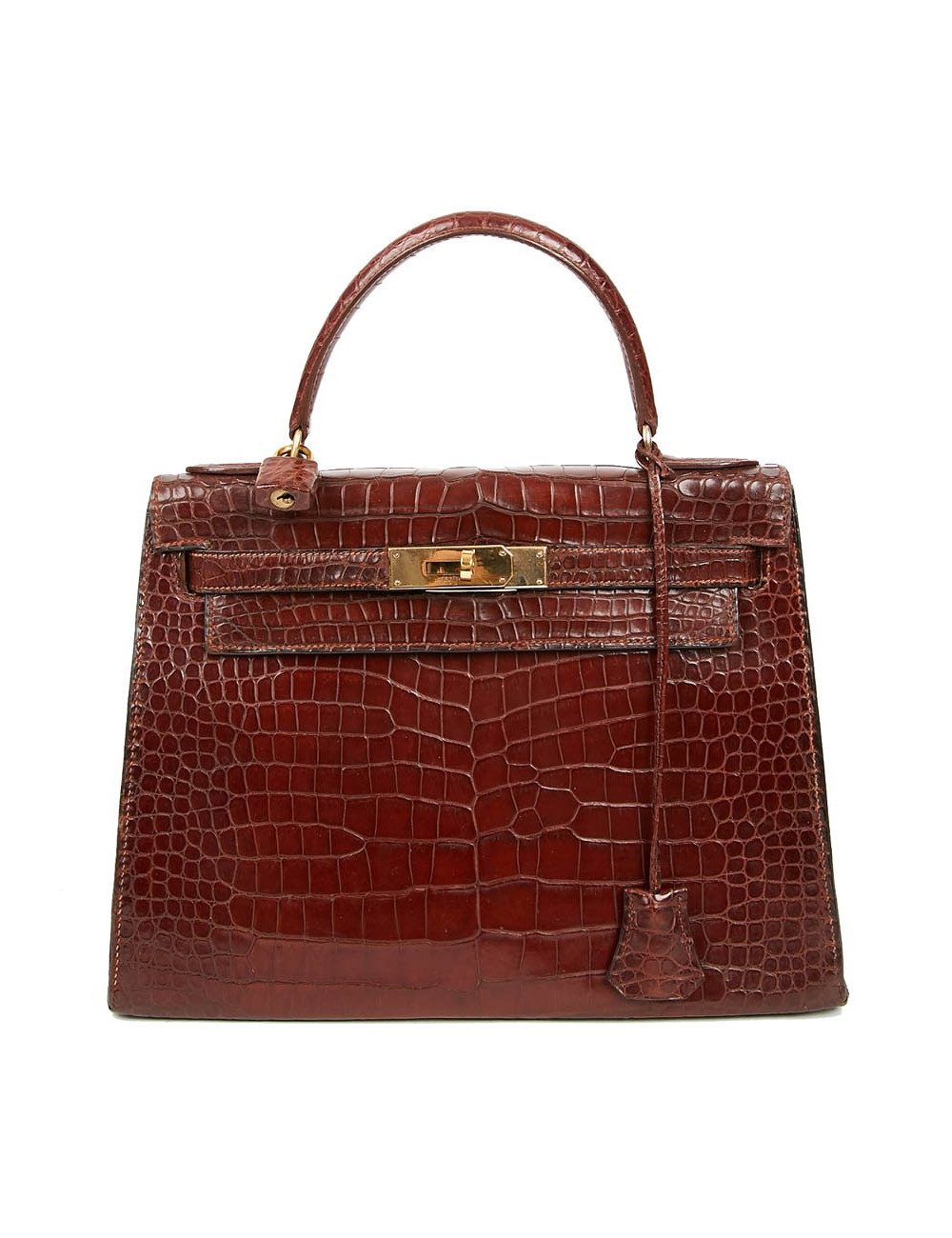 Kelly 28 HERMES alligator porosus cognac
