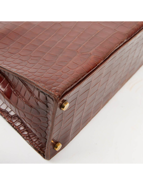 Kelly 28 HERMES alligator porosus cognac
