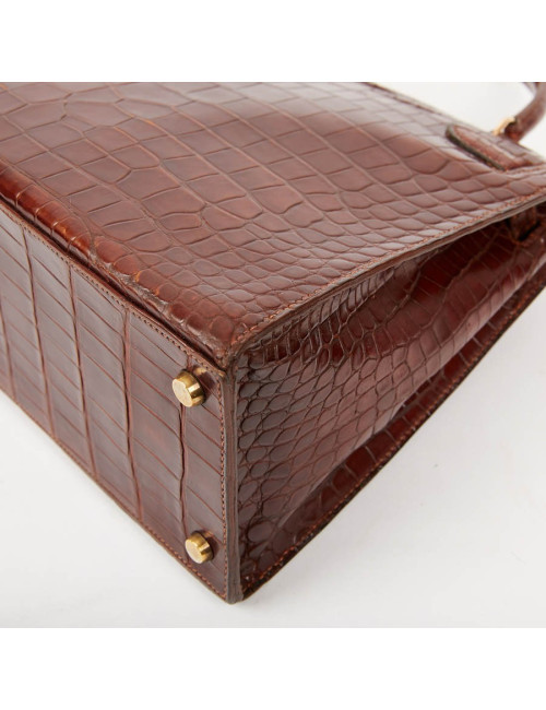 Kelly 28 HERMES alligator porosus cognac