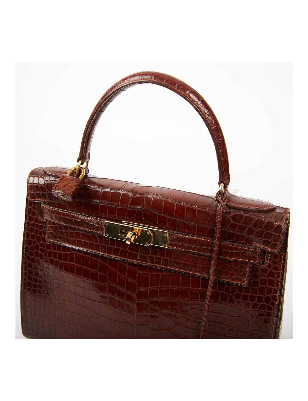 Kelly 28 HERMES alligator porosus cognac