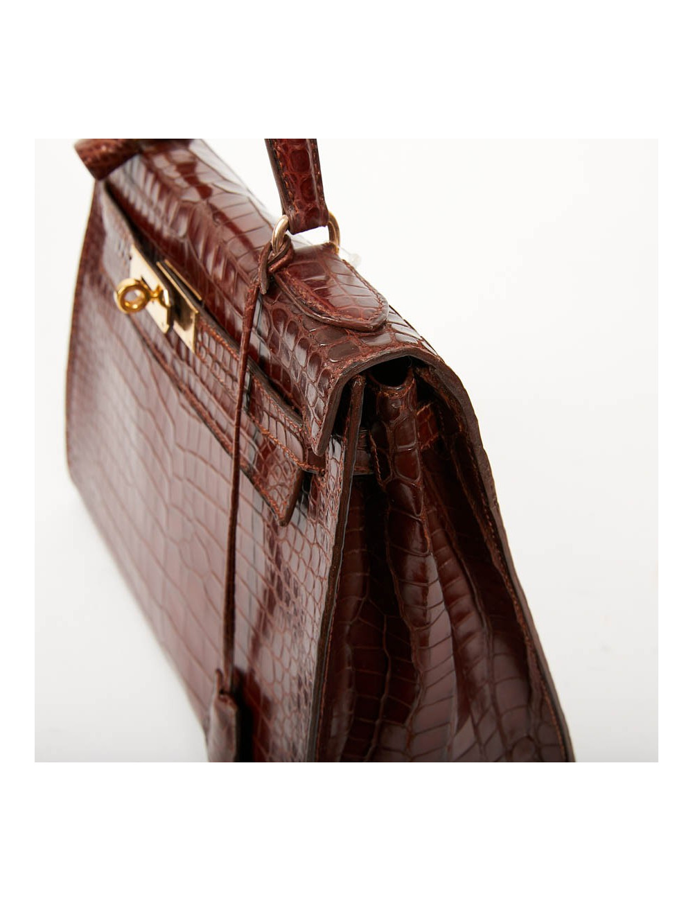 Kelly 28 HERMES alligator porosus cognac