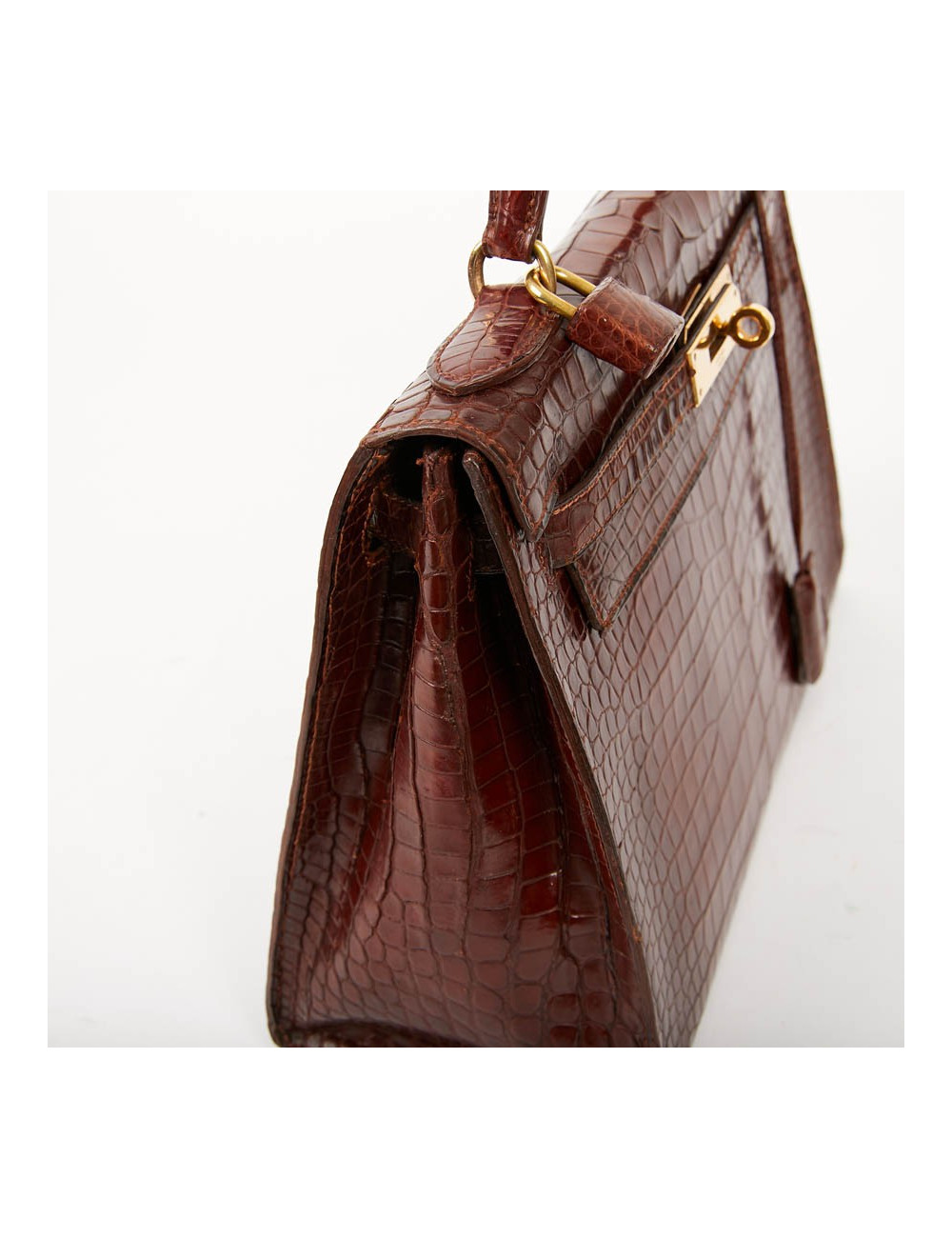Kelly 28 HERMES alligator porosus cognac