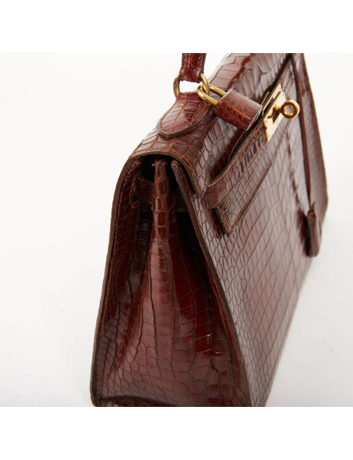Kelly 28 HERMES alligator porosus cognac