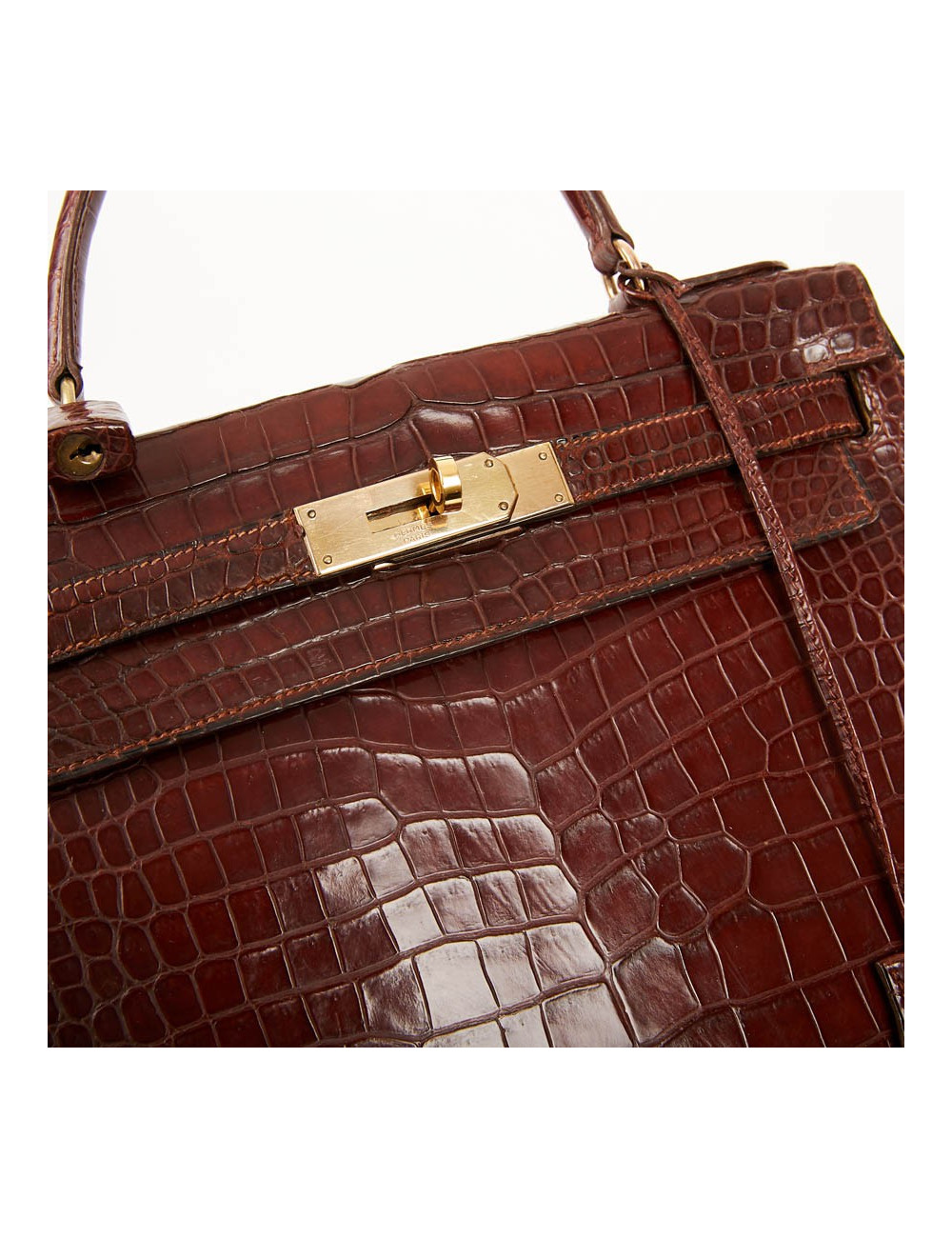 Kelly 28 HERMES alligator porosus cognac