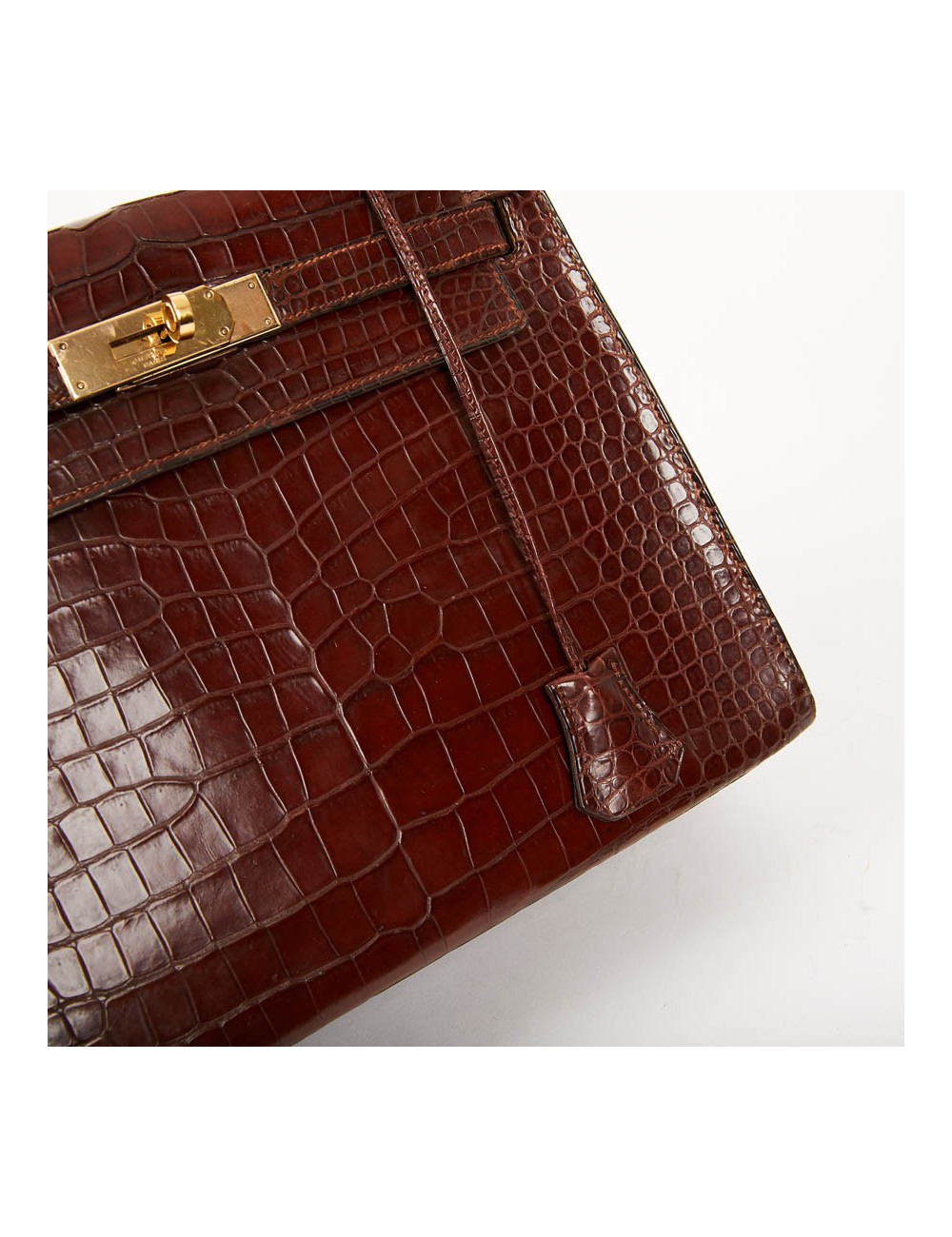 Kelly 28 HERMES alligator porosus cognac