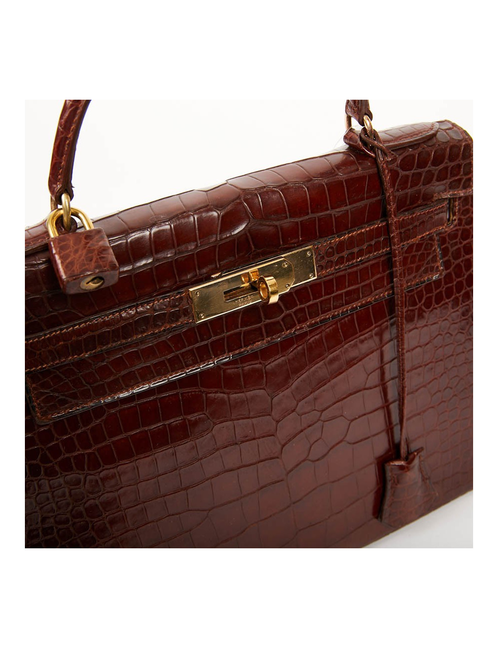 Kelly 28 HERMES alligator porosus cognac
