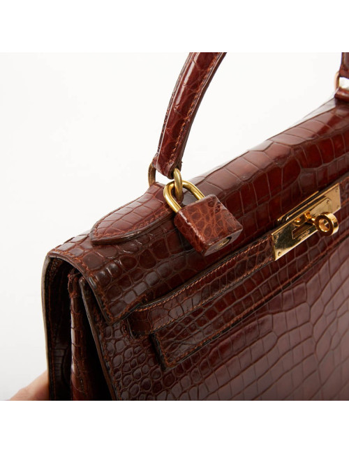 Kelly 28 HERMES alligator porosus cognac
