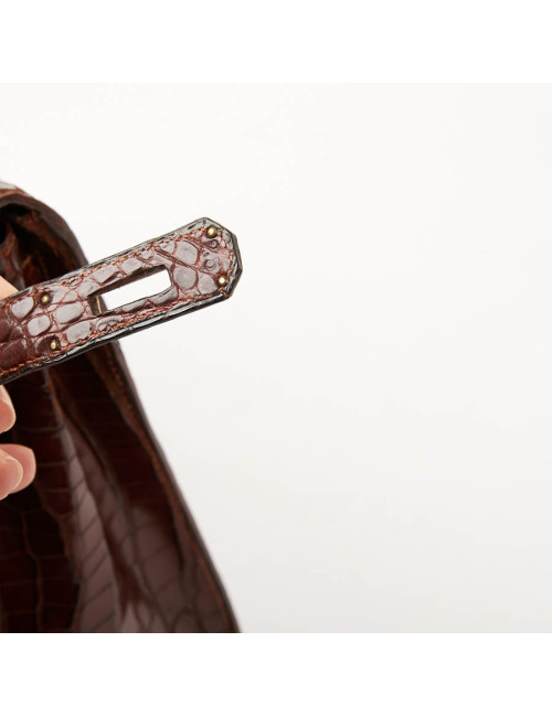 Kelly 28 HERMES alligator porosus cognac
