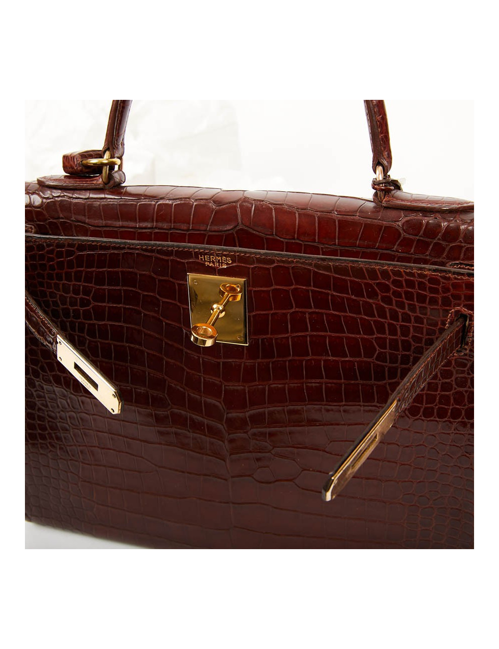 Kelly 28 HERMES alligator porosus cognac