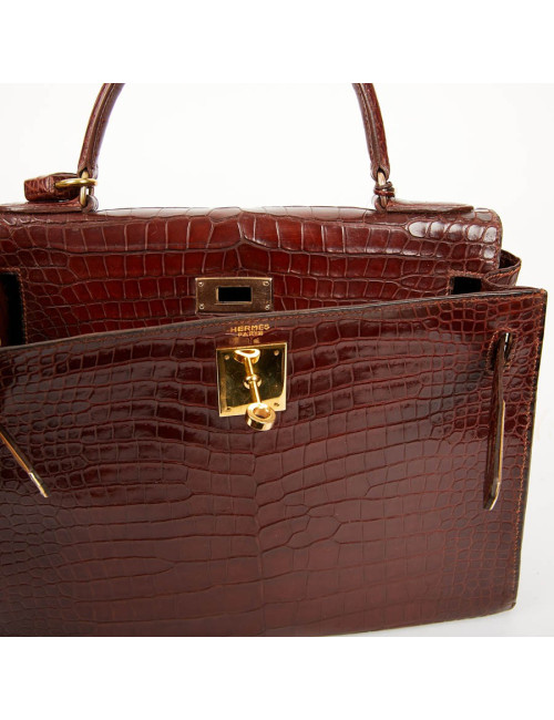 Kelly 28 HERMES alligator porosus cognac