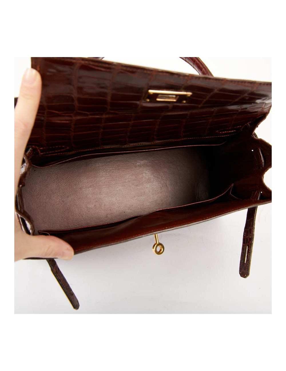 Kelly 28 HERMES alligator porosus cognac