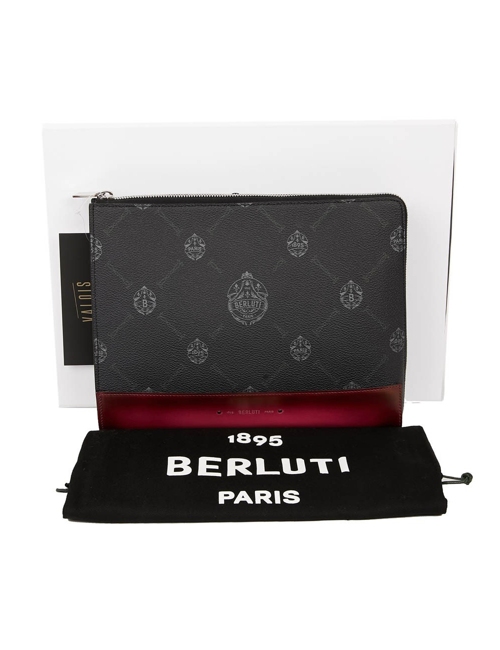 Pochette Nino BERLUTI en toile et cuir rose