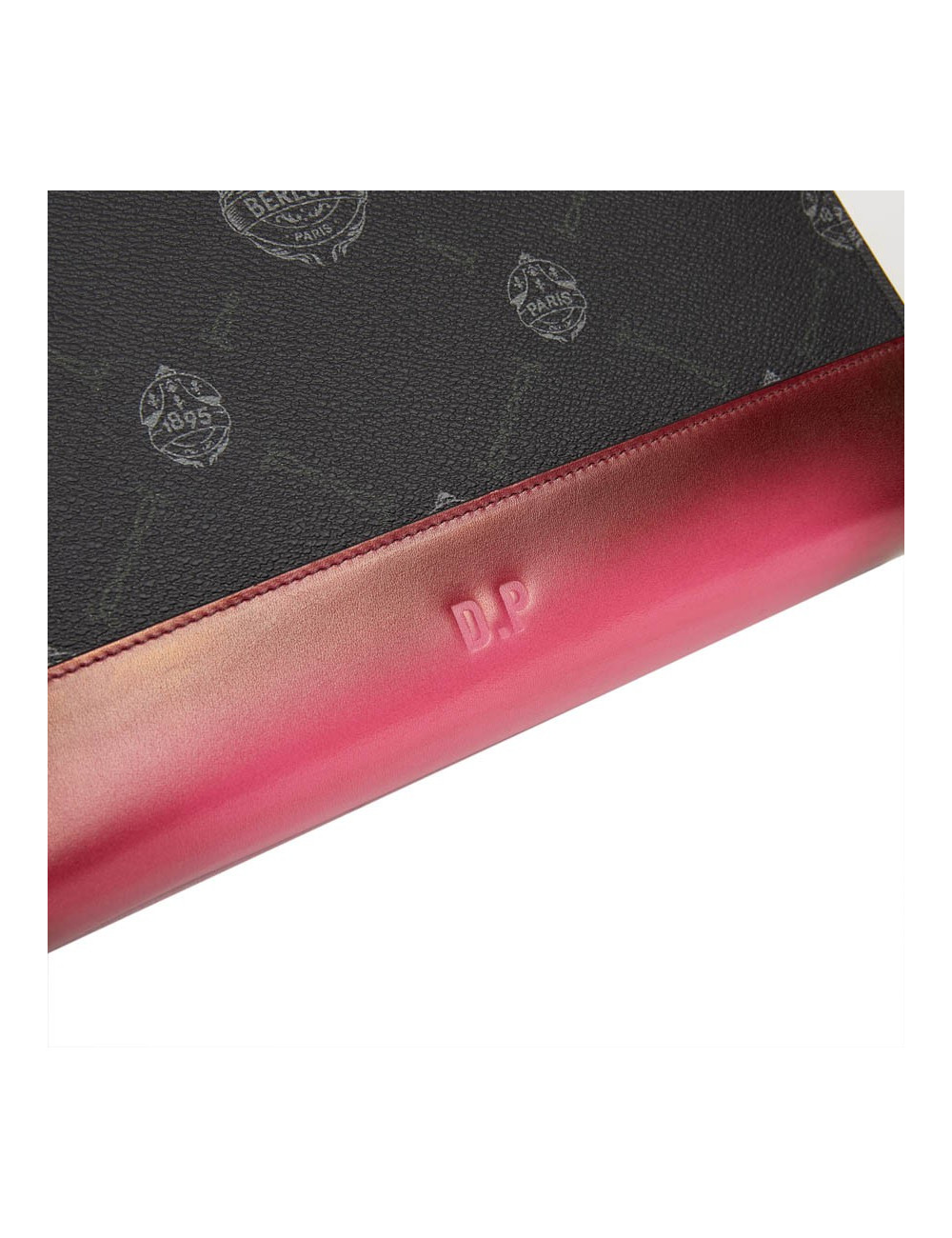 Pochette Nino BERLUTI en toile et cuir rose