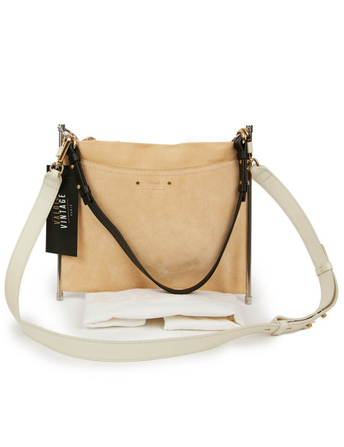 CHLOE Roy bag in Beige Suede and Leather