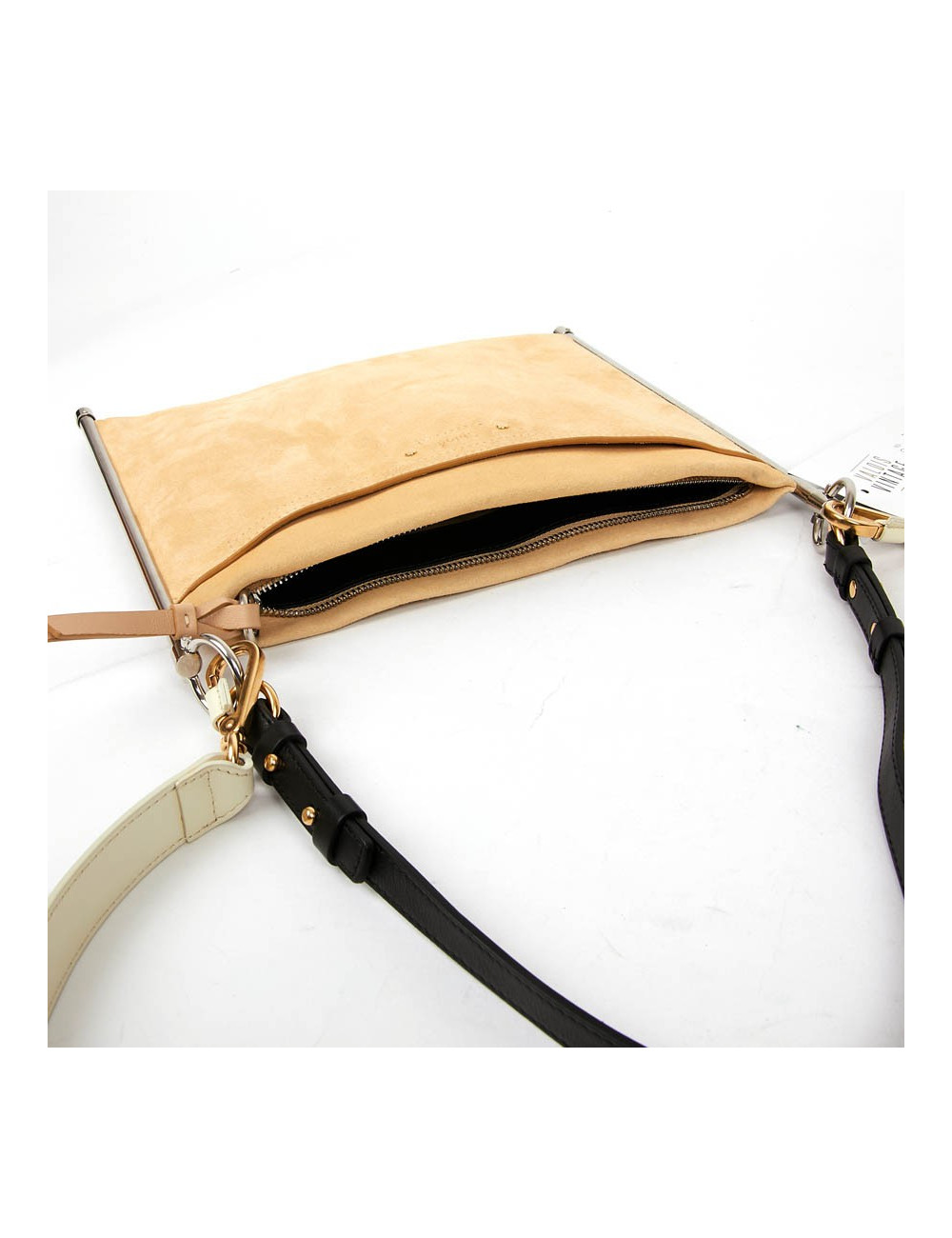 CHLOE Roy bag in Beige Suede and Leather