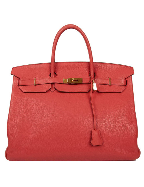 HERMES Birkin 40 Bag in Peony Togo Leather