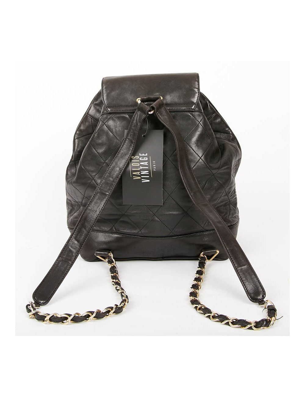 Sac à dos CHANEL vintage cuir noir