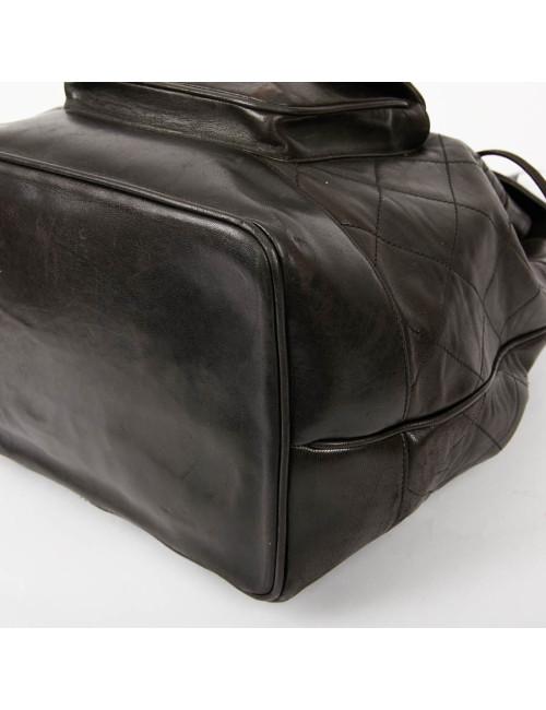 Sac à dos CHANEL vintage cuir noir