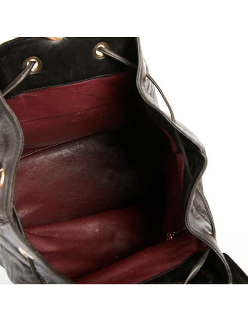 Sac à dos CHANEL vintage cuir noir